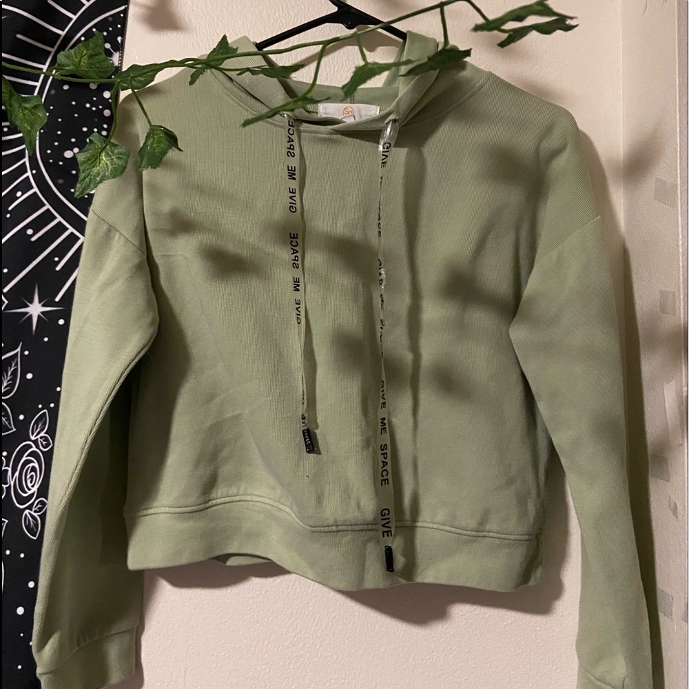 extra small cropped hoodie green